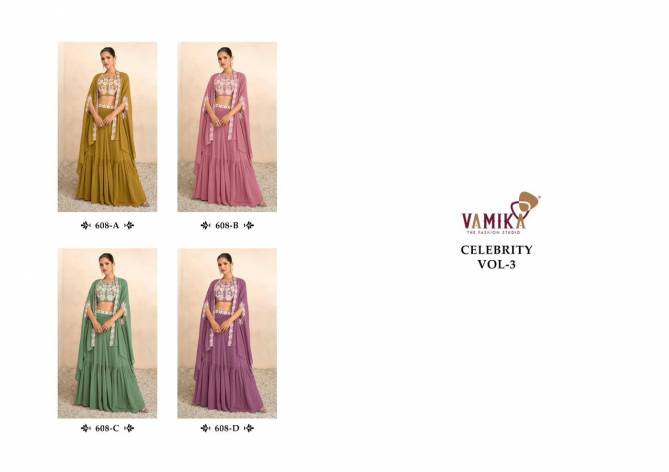 Celebrity Vol 3 By Vamika Designer Party Wear Lehenga Choli Wholesale Shop In Surat
